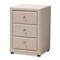 Baxton Studio Tessa Modern Beige Upholstered 3-Drawer Nightstand 147-8162 - alternate 1